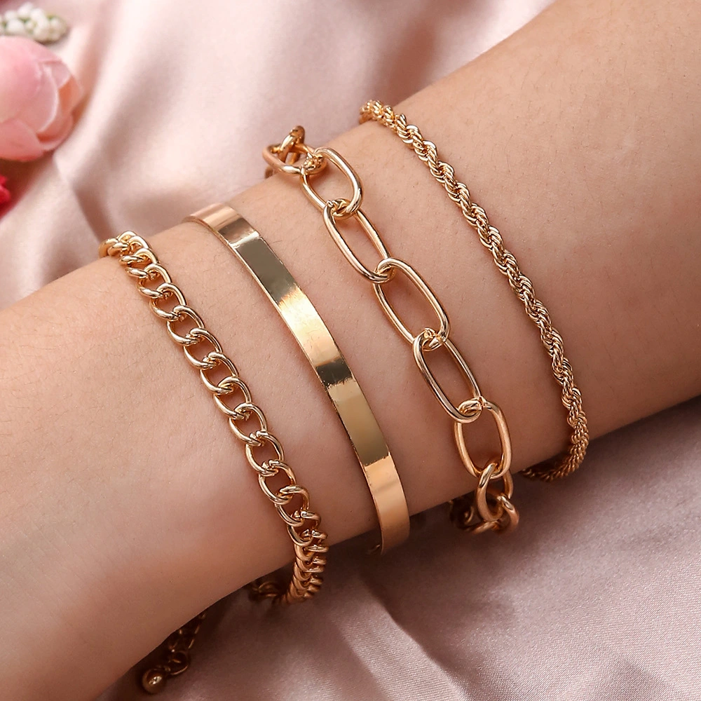 Fashion Cold Wind Bracelet Set 4 Piece Set