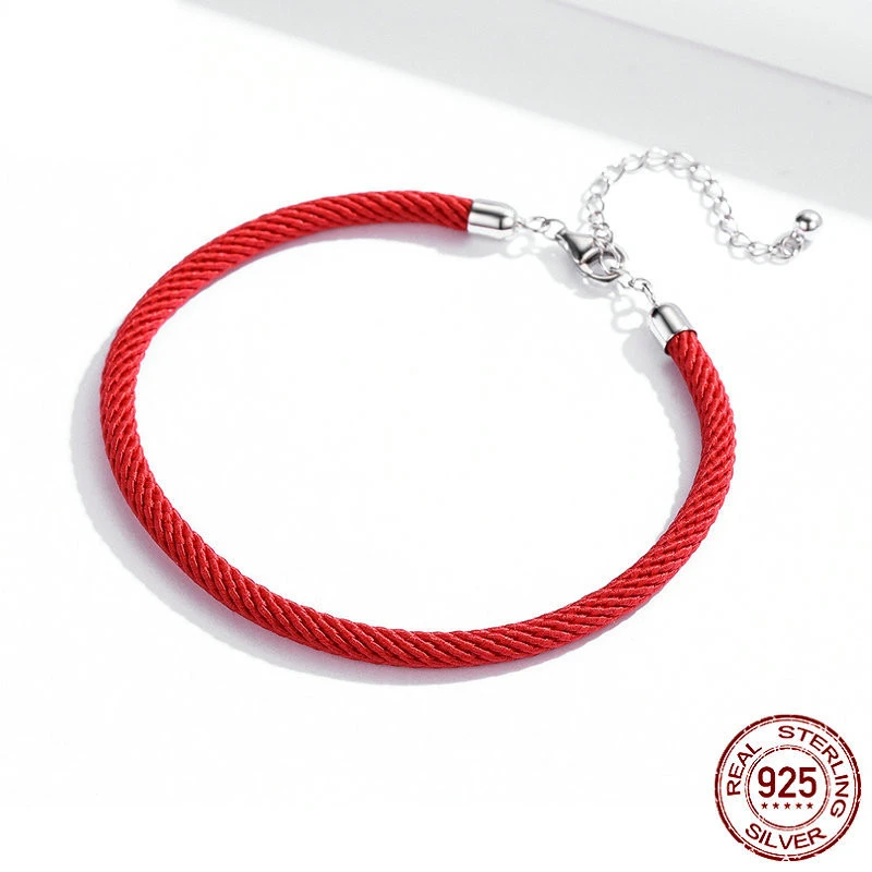 Silver Diy Bracelet Accessory Red String