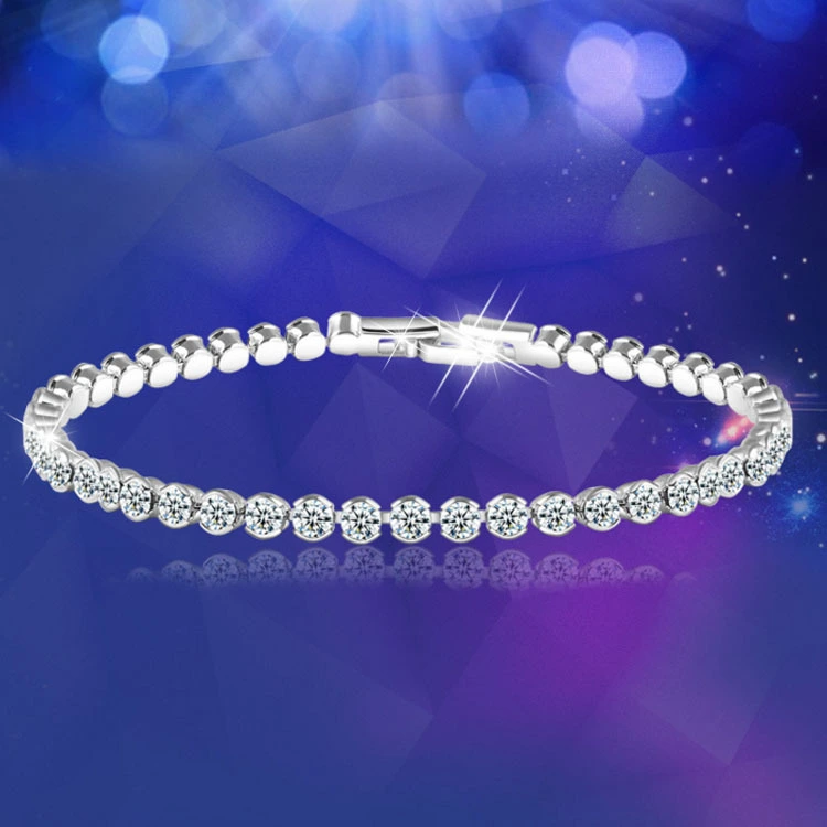 Austrian Crystal Silver Plated Bracelet Ladies