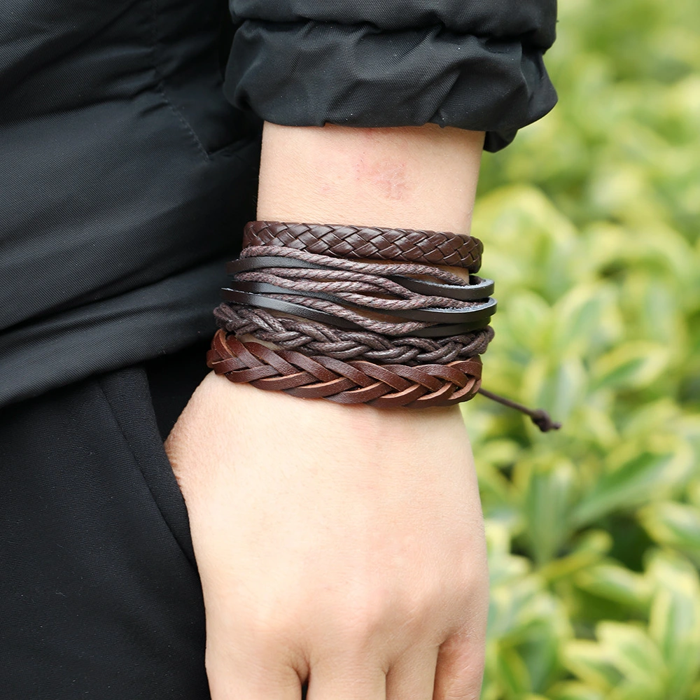 European And American New Retro Braided Suit Cowhide Bracelet