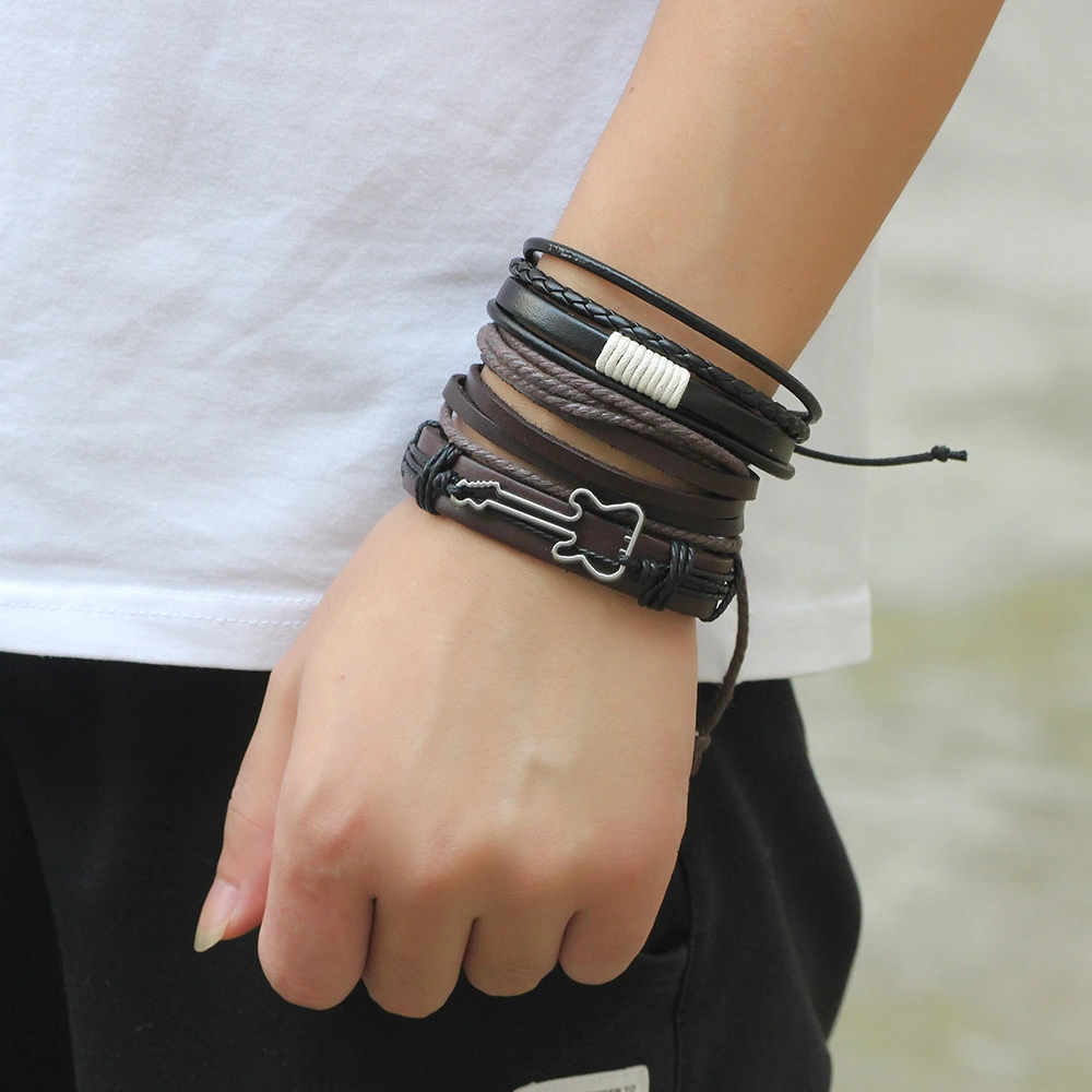 Fashion Leather Cord Braided Cowhide Bracelet