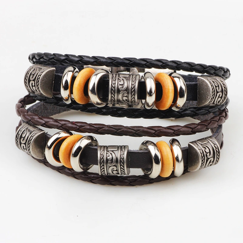 Fashion Retro Alloy Leather Bracelet