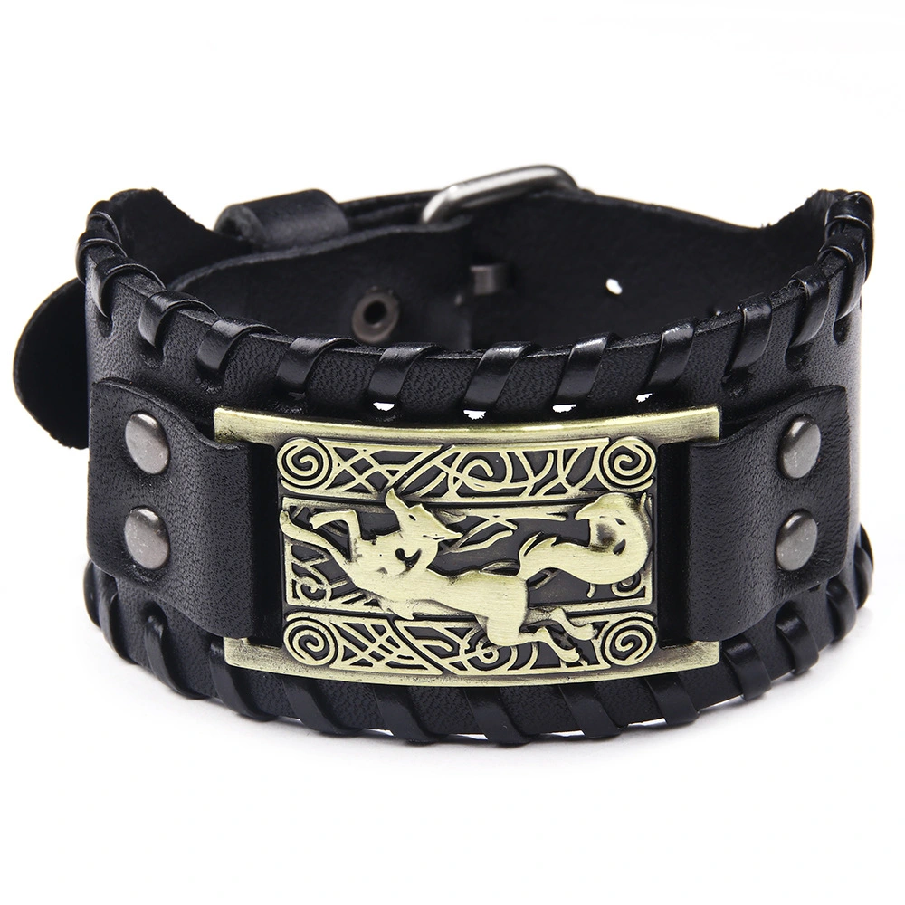 Fashion Cowhide Metal Extra Wide Bracelet