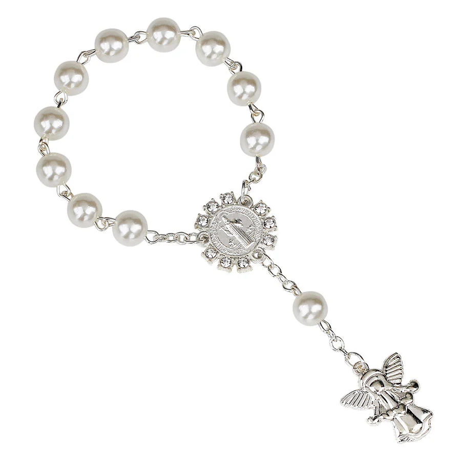 Children's Angel Pendant Rosary Bracelet