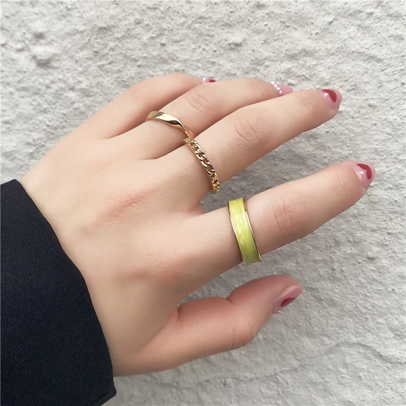 A Set Of Three Combination Drip Rings