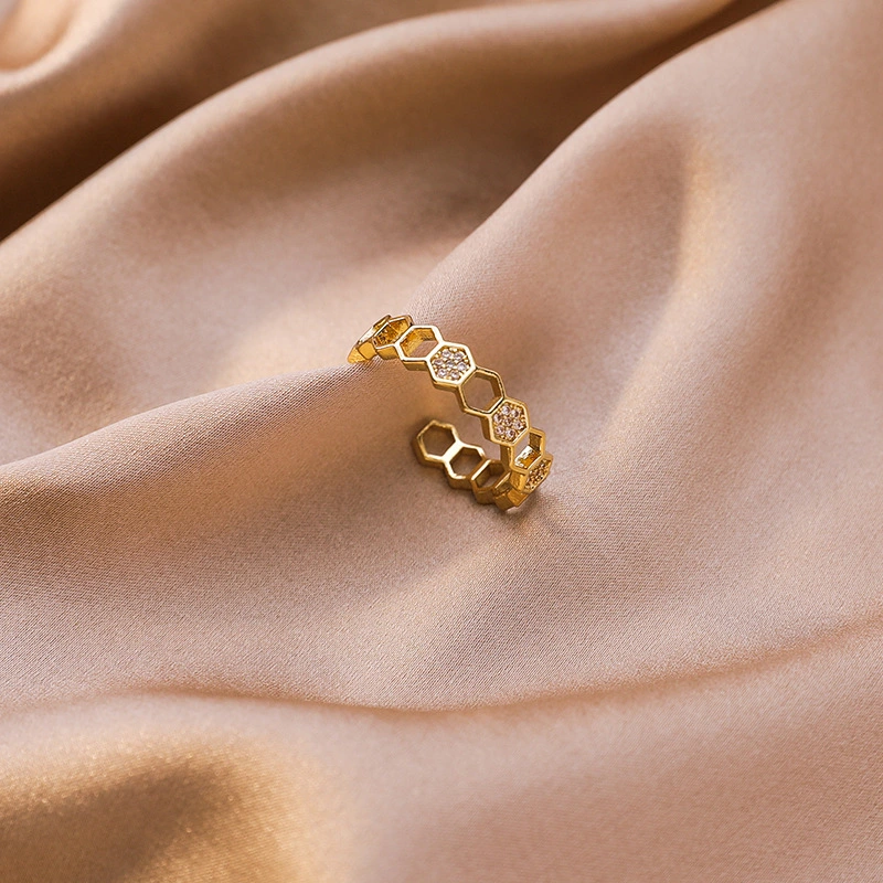 Hexagonal  Ring Female Fashion Personality Exaggerated Index Finger