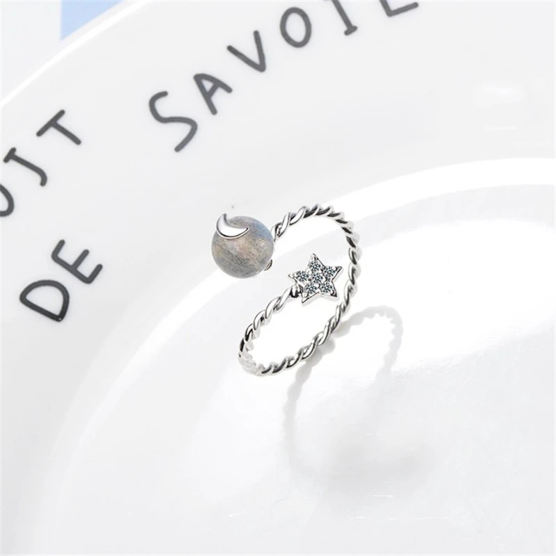 Natural Moonstone Ring Female Japanese And Korean Trendy Simple