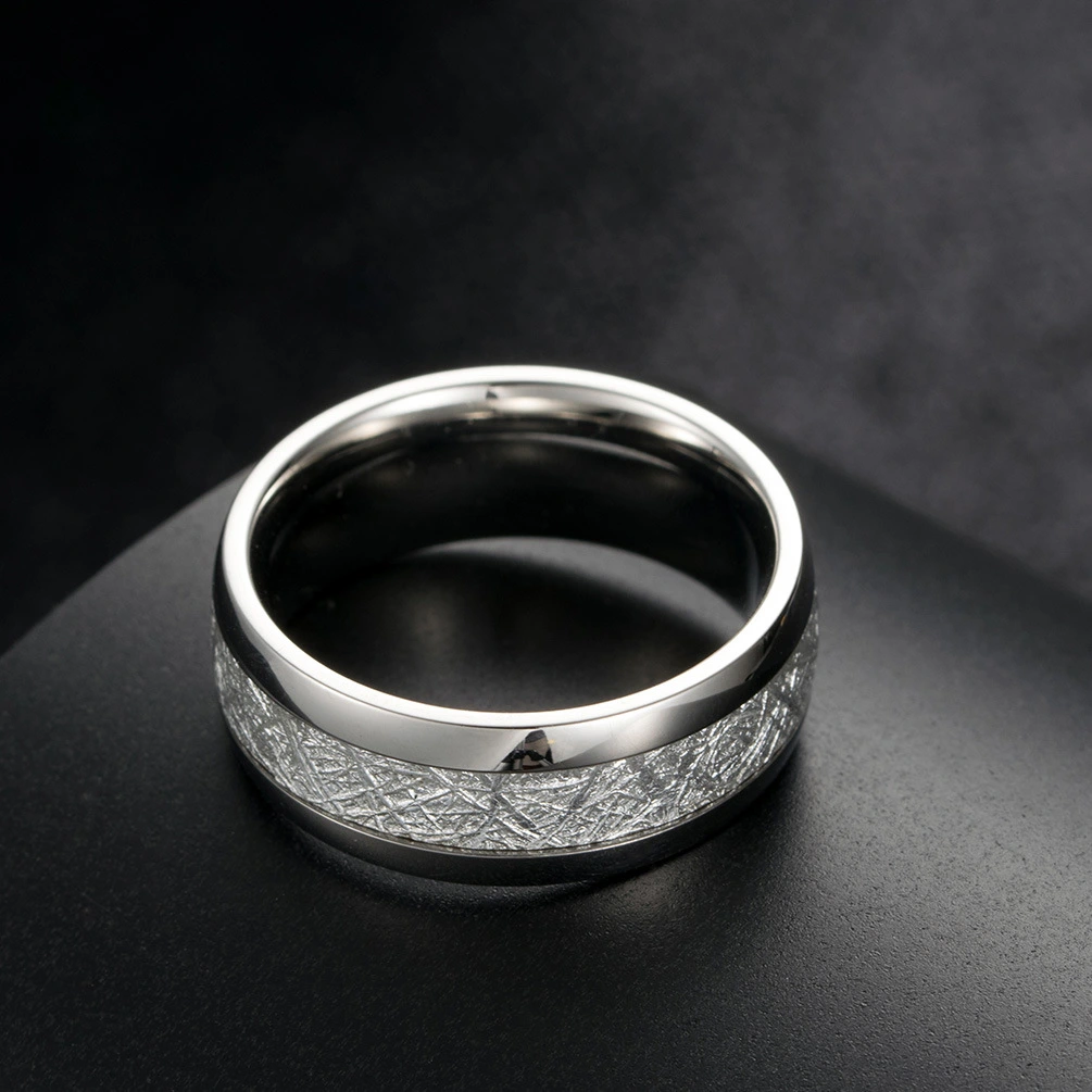 Ice Silk Foil Men's Ring Titanium Steel Ring Accessories