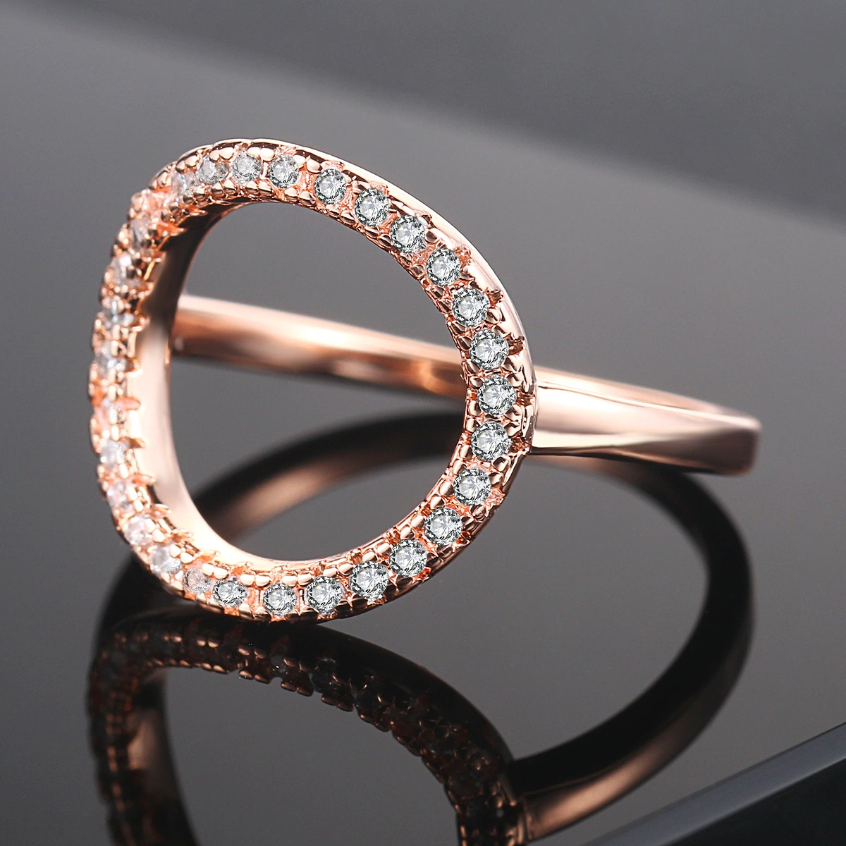 Fashion Simple Hollow O-shaped Ladies Ring