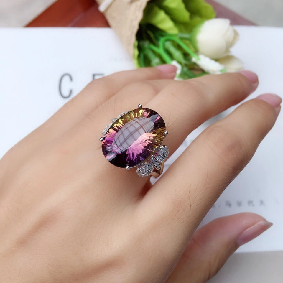 Fashion Temperament Ladies Ametrine Ring