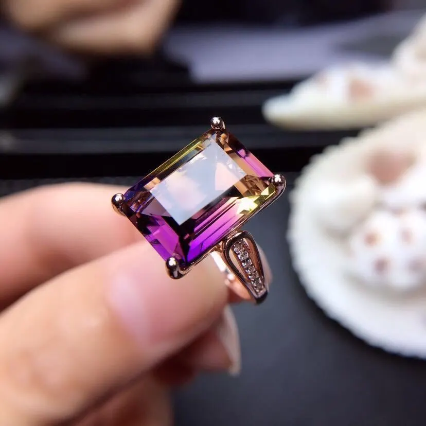 Classic Amethyst Ring Gradient Color