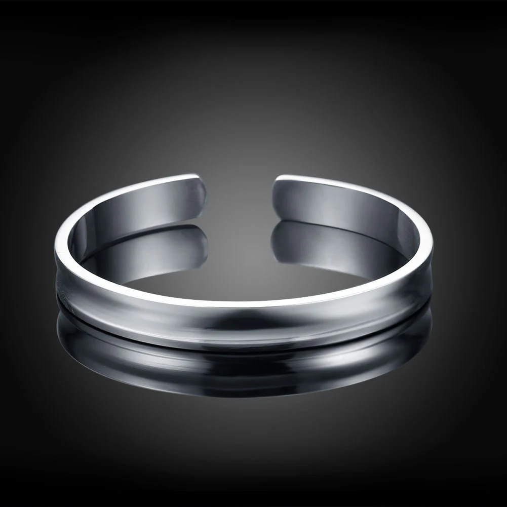 925 Sterling Silver Smooth Round Bracelets Bangles
