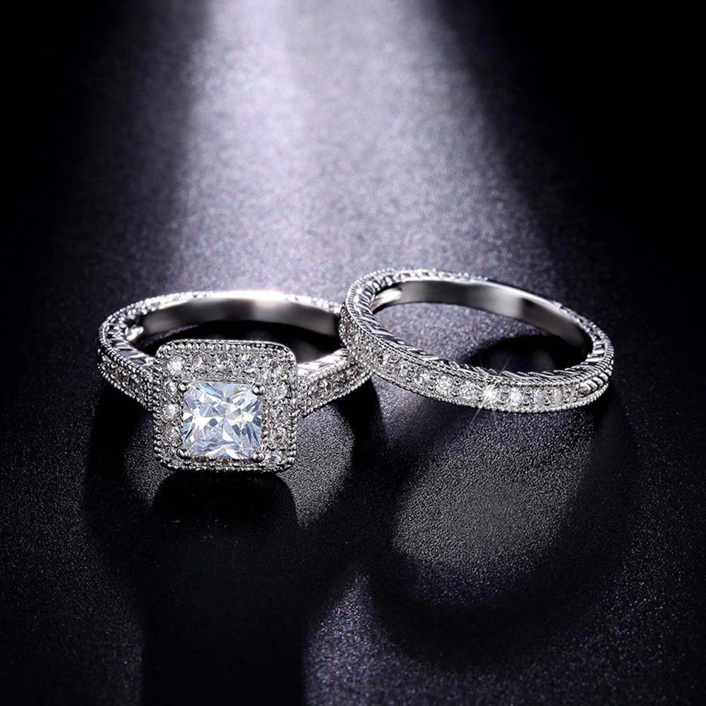 European And American Diamond Fashion Luxury Couple Diamond Ring