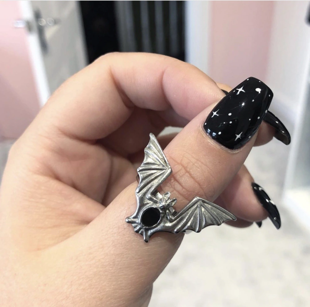 Horror And Horror Halloween Ring Creative Bat Jewelry Personality Trend Ring