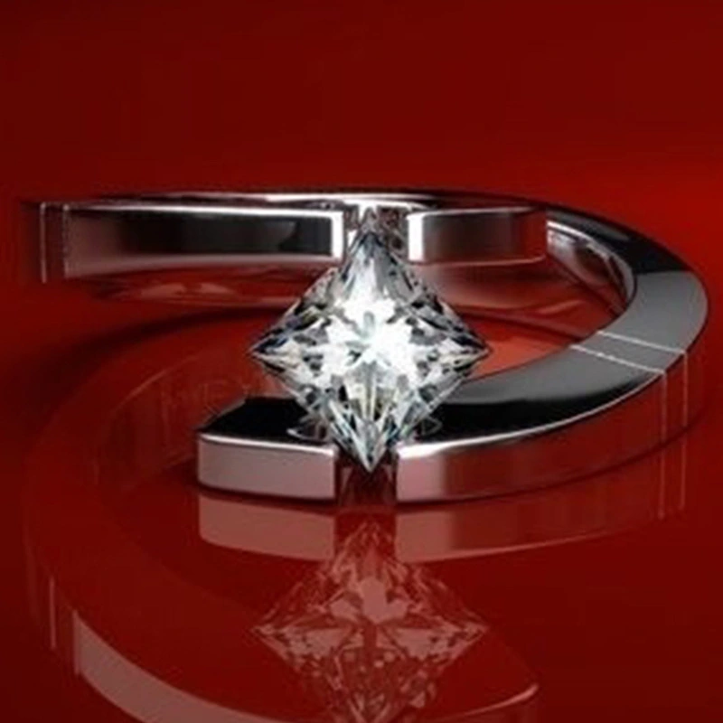Creative Square Princess Simulation Zirconium Ring