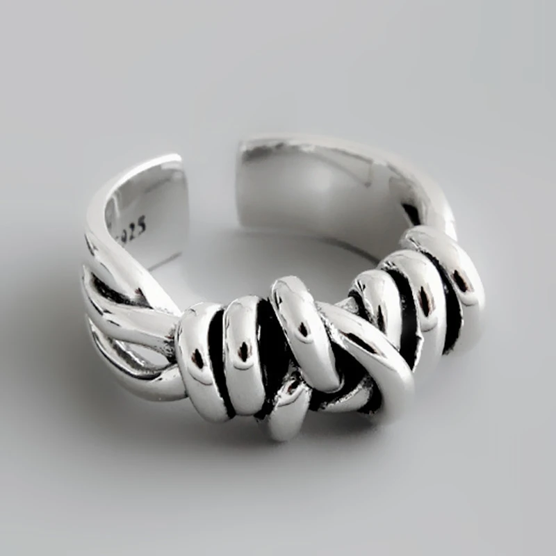 Simple And Cold Wind Retro Braided Winding Ring