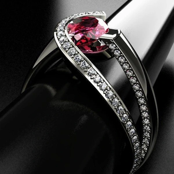 Alloy Point Diamond Inlaid Zircon Ring Ladies Jewelry