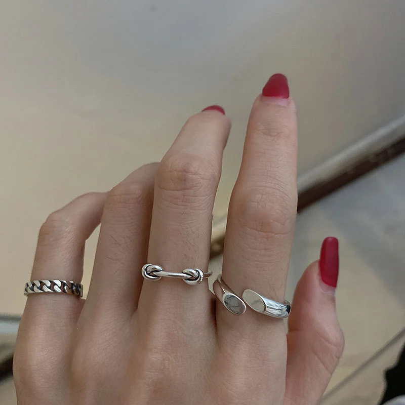 Vintage Simple Chain Double Knot Ring