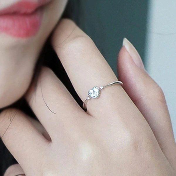 Blue Topaz Heart Shaped Engagement Ring