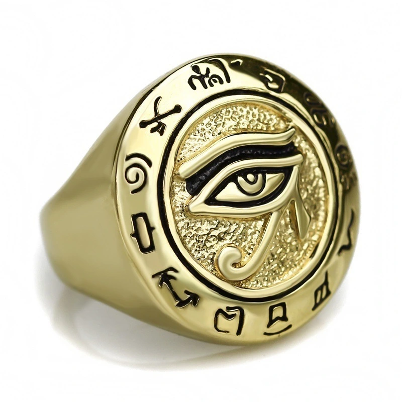 Cross Border Horus Eye Ring European And American Men's Ring Retro Drip Oil