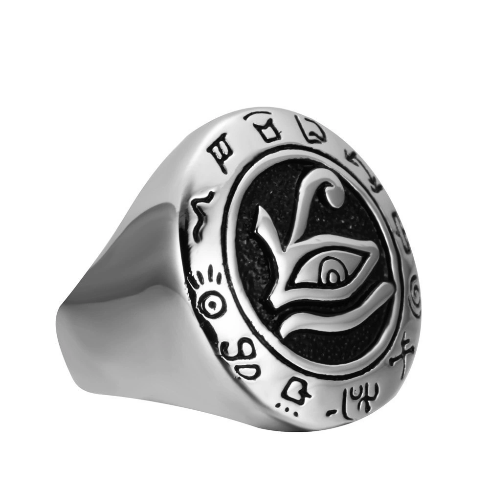 Cross Border Horus Eye Ring European And American Men's Ring Retro Drip Oil