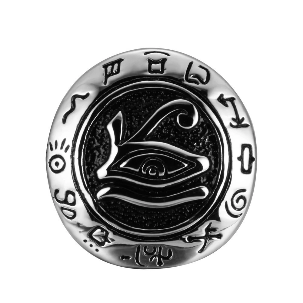 Cross Border Horus Eye Ring European And American Men's Ring Retro Drip Oil