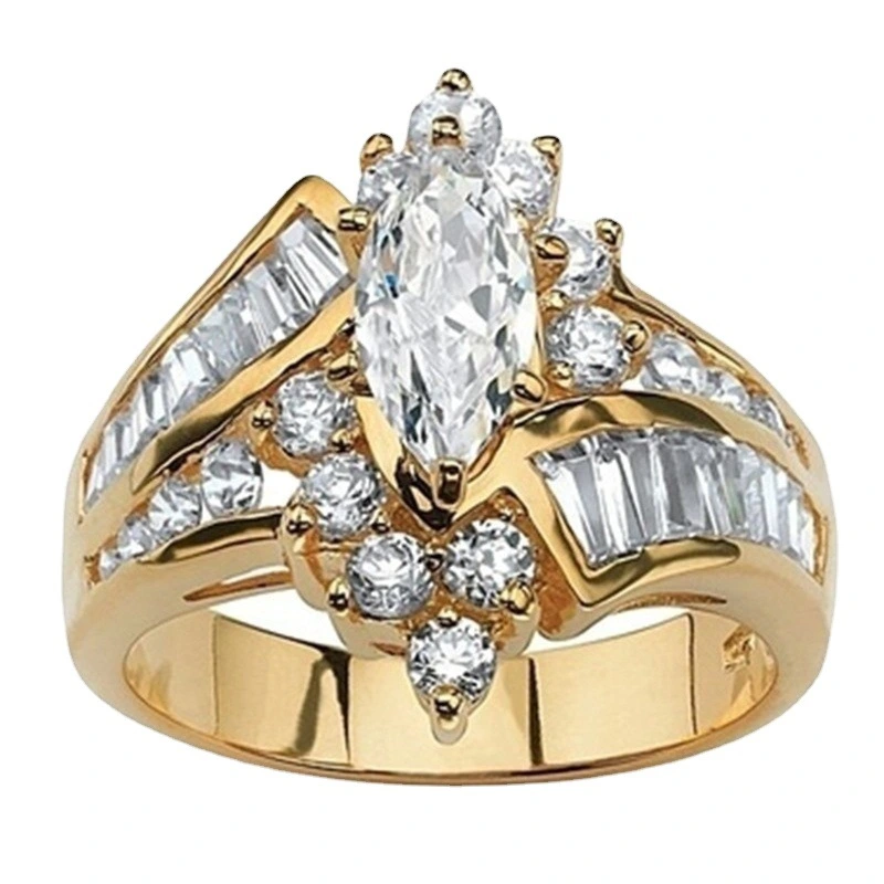 Horse Eye Shaped Trapezoidal Zirconia Men's Ring