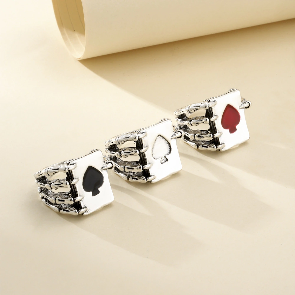 Metal Playing Card Hearts And Spades Ring