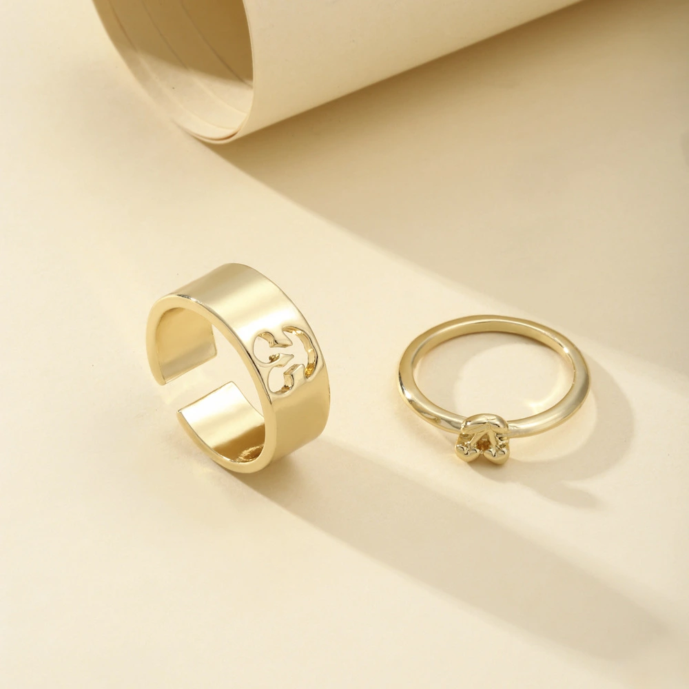 2-piece Electroplating Couple Hollow Cherry Ring