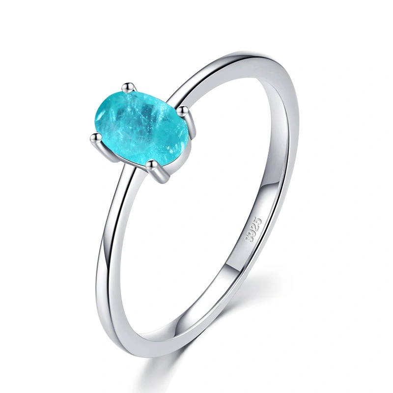 Imitation Paraiba Tourmaline Ring Women