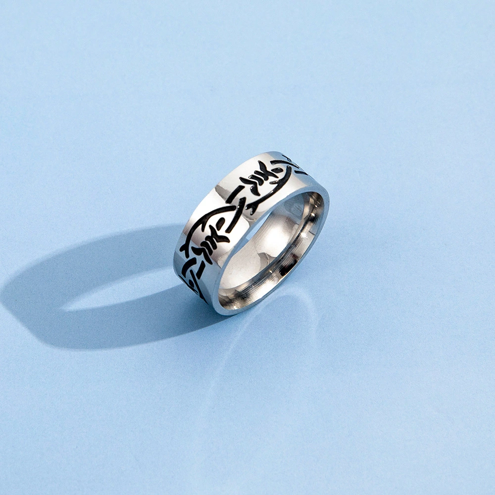 Stainless Steel Ring Punk Rock Personality Flame