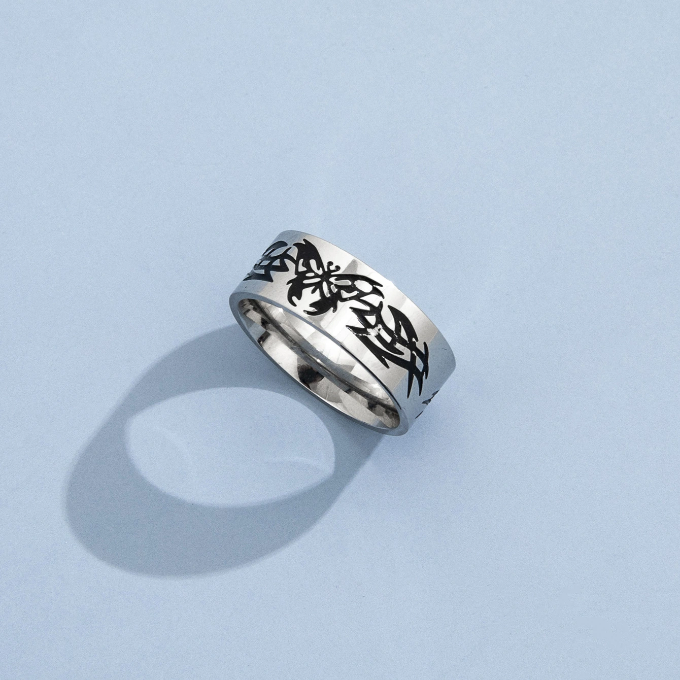 Stainless Steel Ring Punk Rock Personality Flame