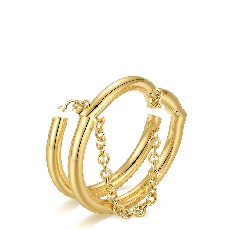 Double-layer Temperament Design And Thin Chain Fashion All-match Ring