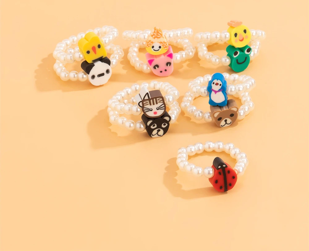 Creative Random Animal Soft Clay Ring Women