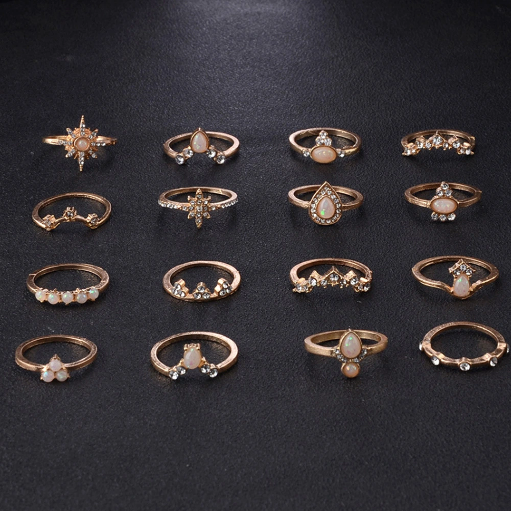 16-piece Retro Style Diamond Crown Drop