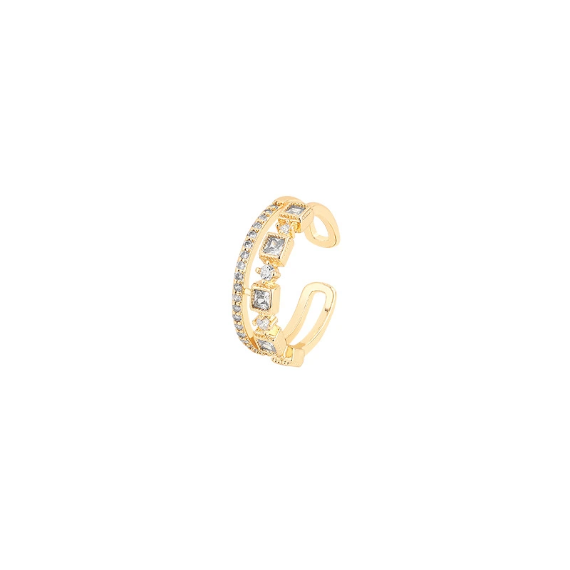 Zircon Double Layer Ring Female Ins Cold Wind Index Finger Ring