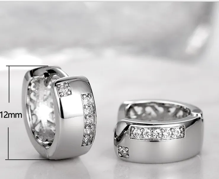 Fashion OL Earrings Simple U-shaped Zircon Ladies Earrings