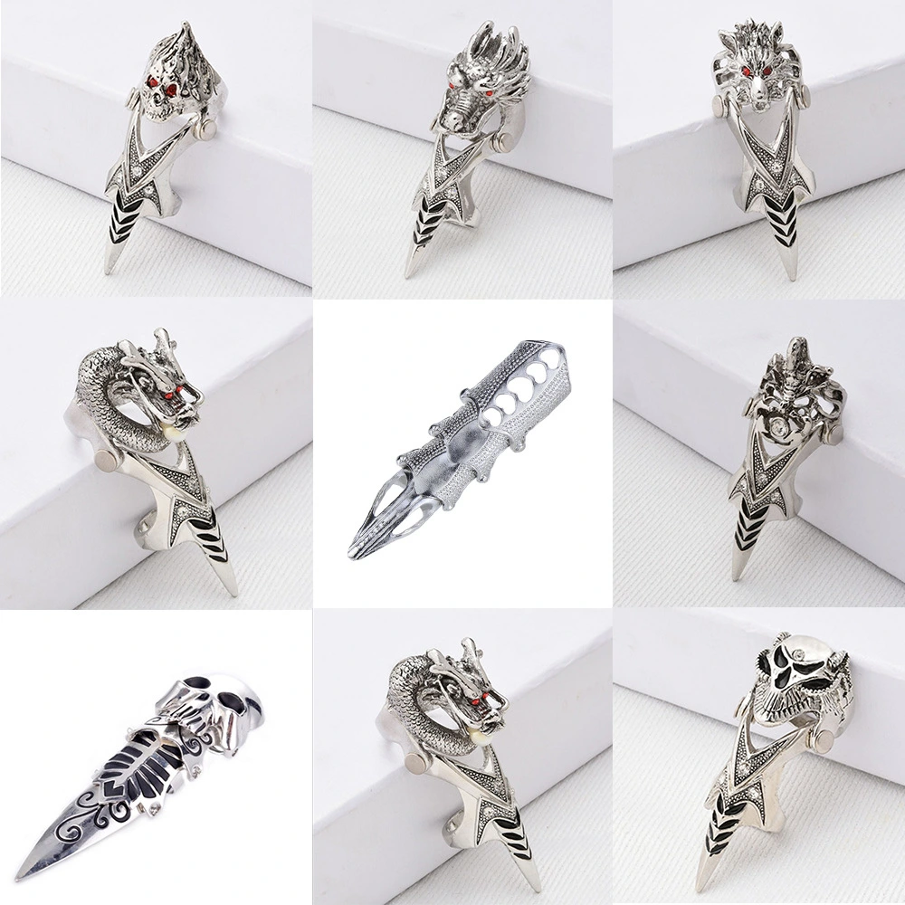 Dragon Head 8 Types Of Ring Joints Bendable Ring Men's Fashion Skull Ring