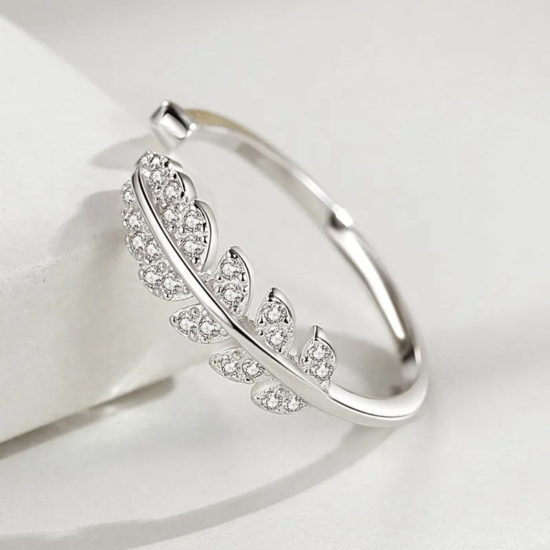 Ring Female Forest Sweet Leaf Index Finger Row Ring