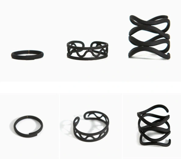 Frosted Black Korean Fashion Trendy Joint Ring