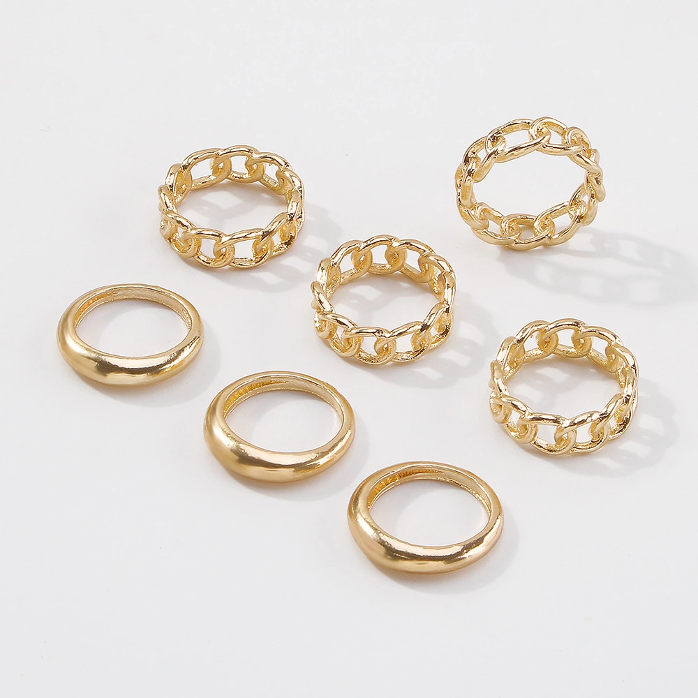 Gold Joint Ring Retro Personality Trend Combination Ring Set