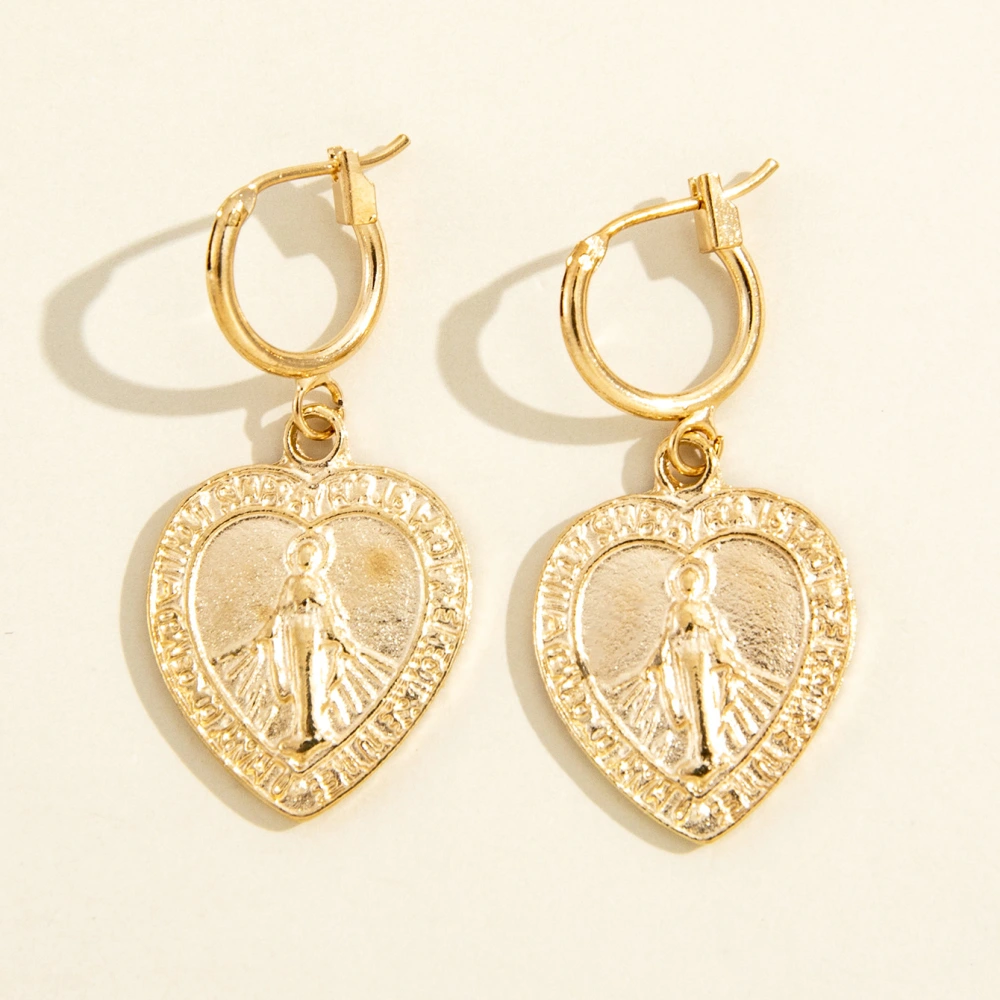 Cross-border Simple Design, The Mother Of Love Coin Earrings Earrings Creative New Products