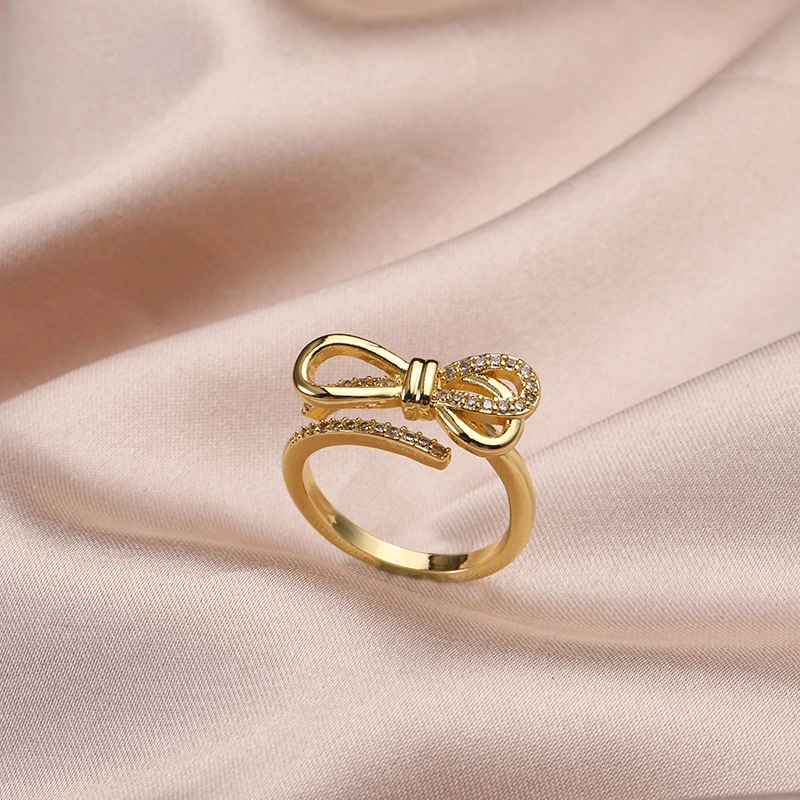 Korean Fashion Steel Nail Classic Bow Titanium Steel Ring