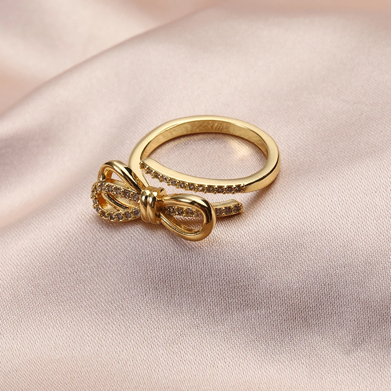 Korean Fashion Steel Nail Classic Bow Titanium Steel Ring