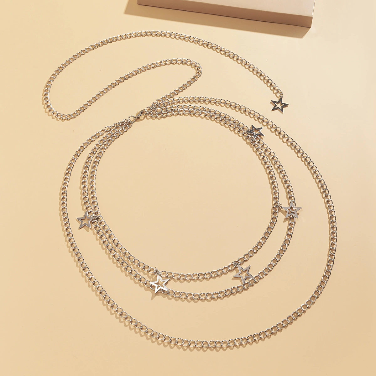 Punk Style Star Multilayer Body Chain Simple Metal Tassel Waist Chain