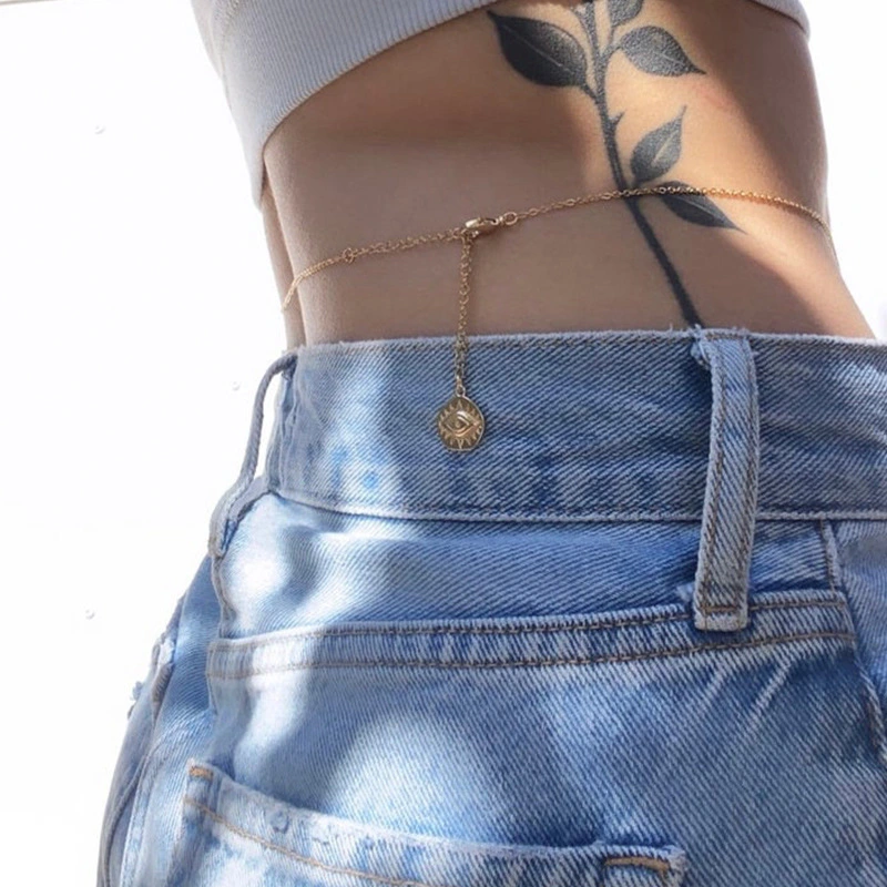 Fashion Alloy Metal Turkish Eye Waist Chain Casual Summer Jeans Chain