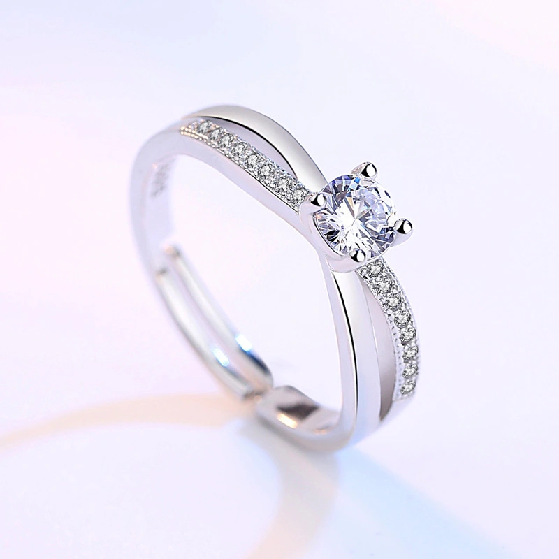 Exquisite Diamond Four-claw Simulation Diamond Ring