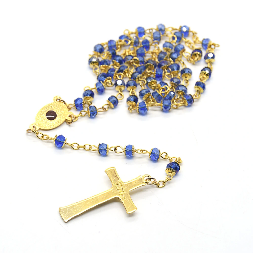 Box Cross Border Trade Blue Crystal Rosary