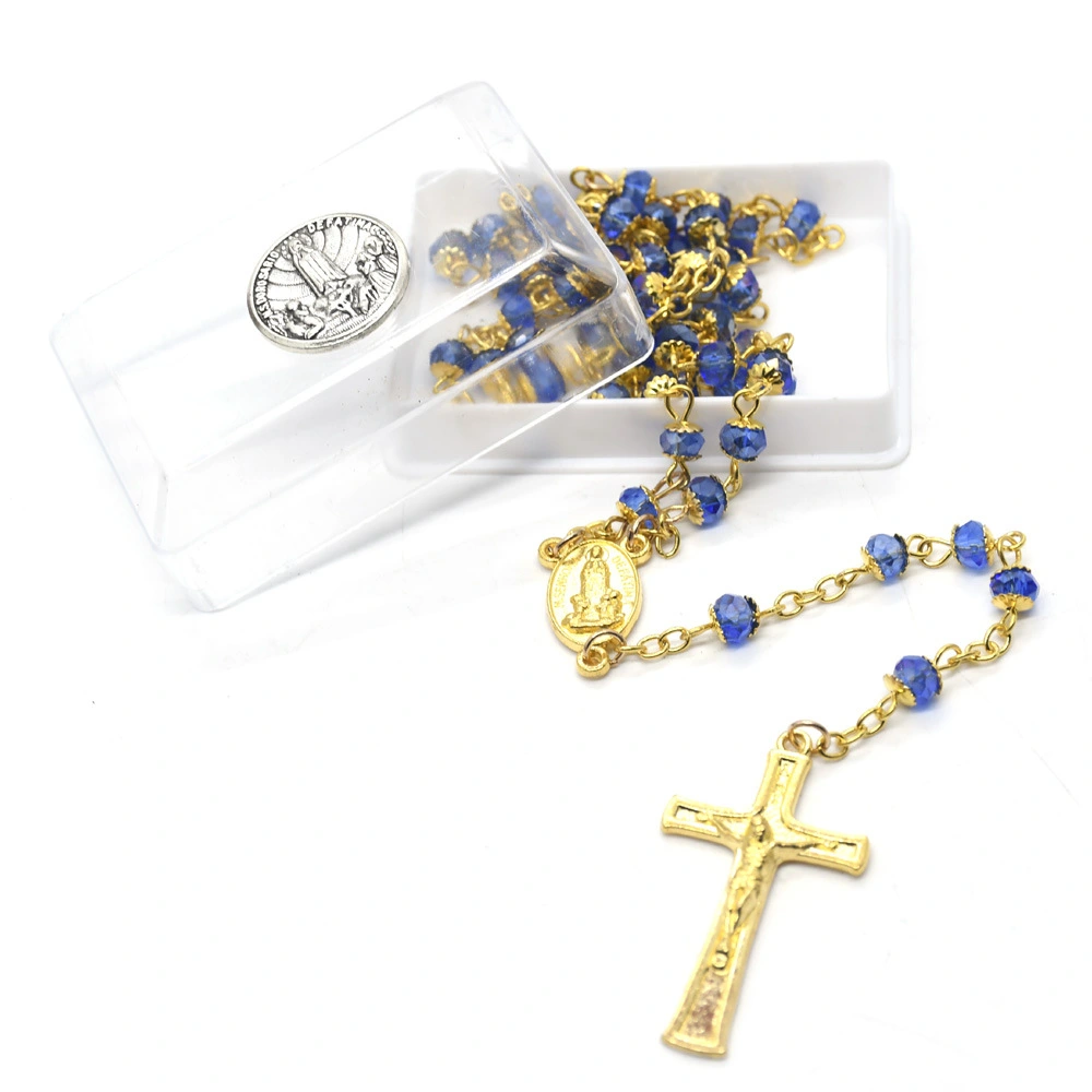 Box Cross Border Trade Blue Crystal Rosary