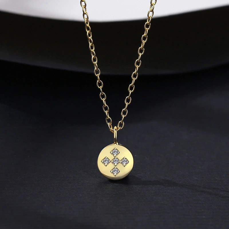 Niche Design Cross Inlaid Zirconium Necklace Female Clavicle Chain